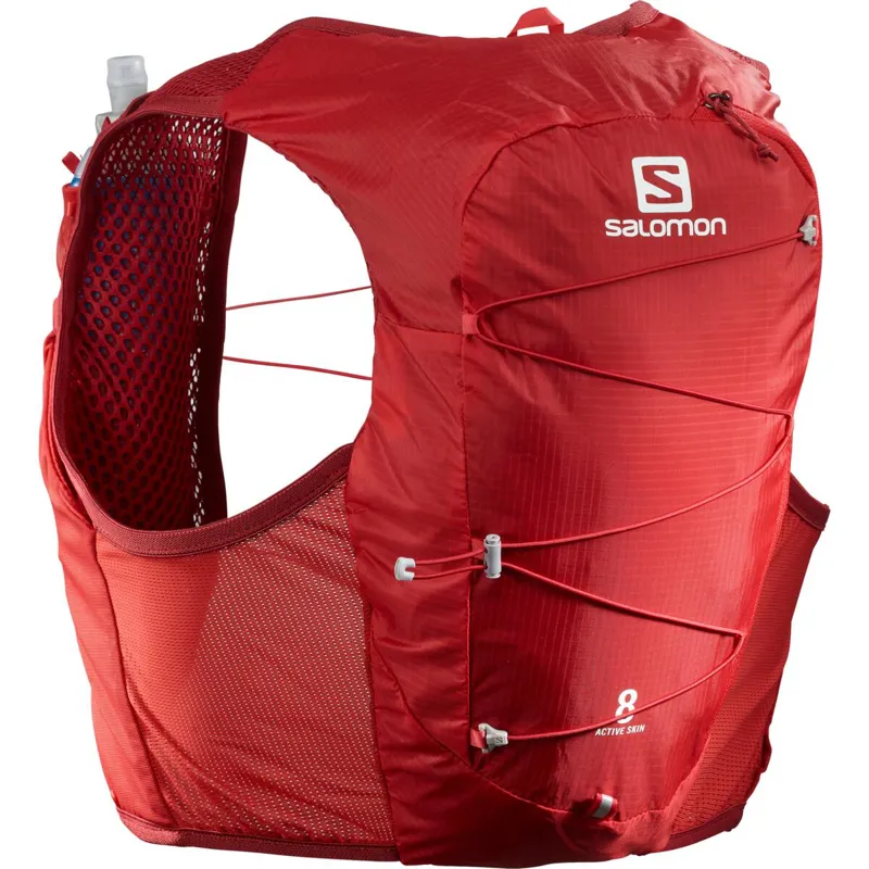 Salomon Active Skin 8 Unisex Running Pack in Goji Berry/Red Chili