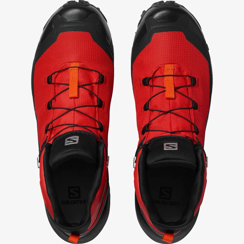 Salomon Cross Hike Mid GTX Mens Fast Hike Boot in Goji Berry/Black/Red-3