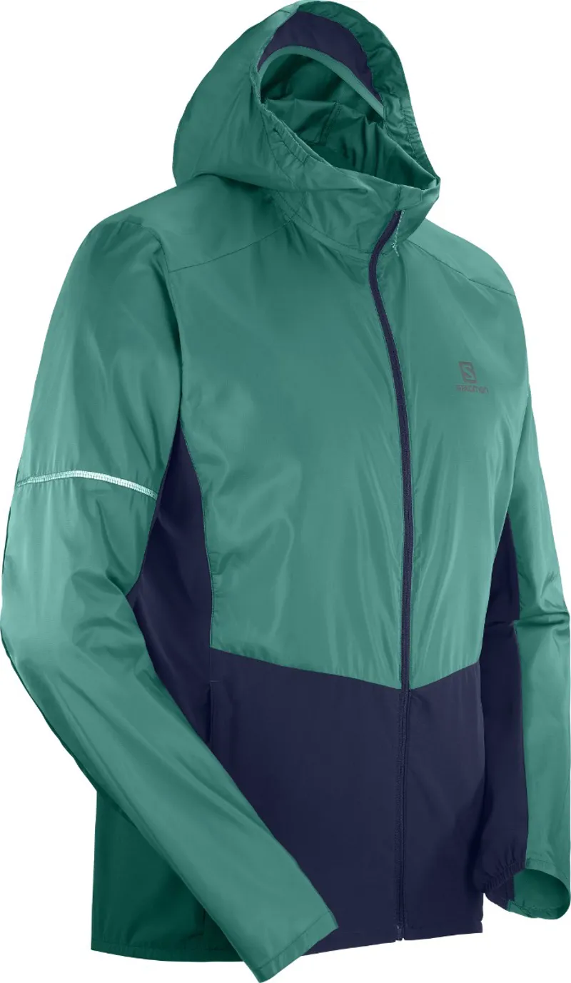 Salomon Agile FZ Hoodie Men's Running Wind Jacket in Pacific/Night Sky-1