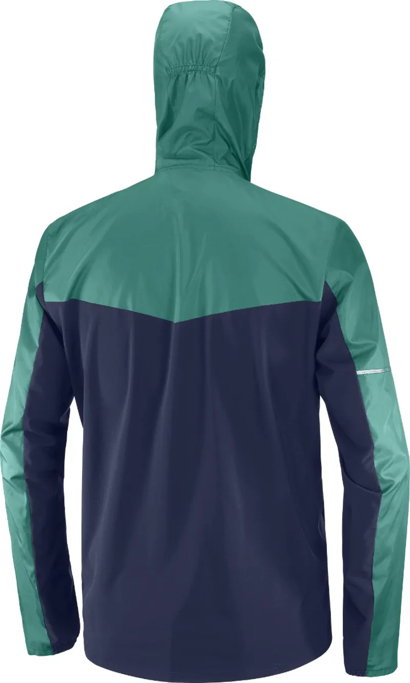 Salomon Agile FZ Hoodie Men's Running Wind Jacket in Pacific/Night Sky-2