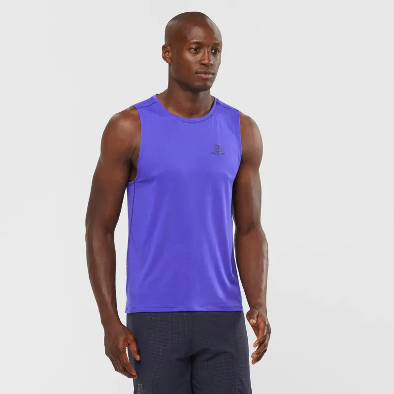 Salomon Mens Agile Tank in Clematis Blue-1