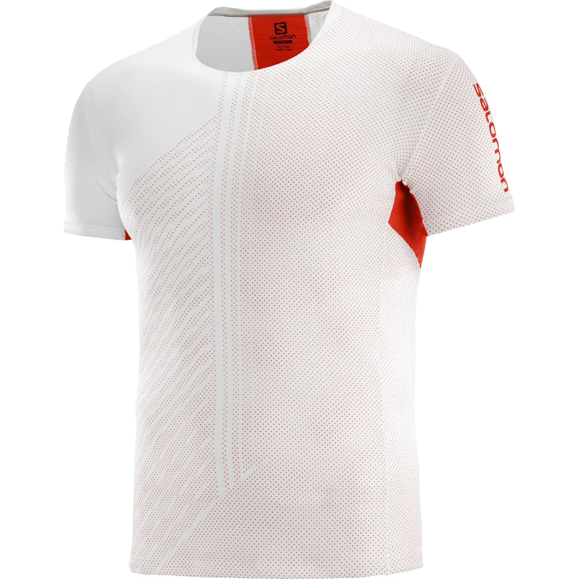 Salomon S LAB Sense Mens Running T Shirt White Racing Red