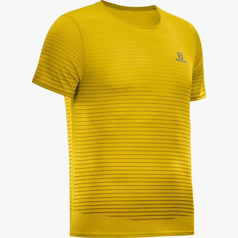 Salomon Sense Mens Running T-Shirt in Lemon Curry/Arrow Wood-2