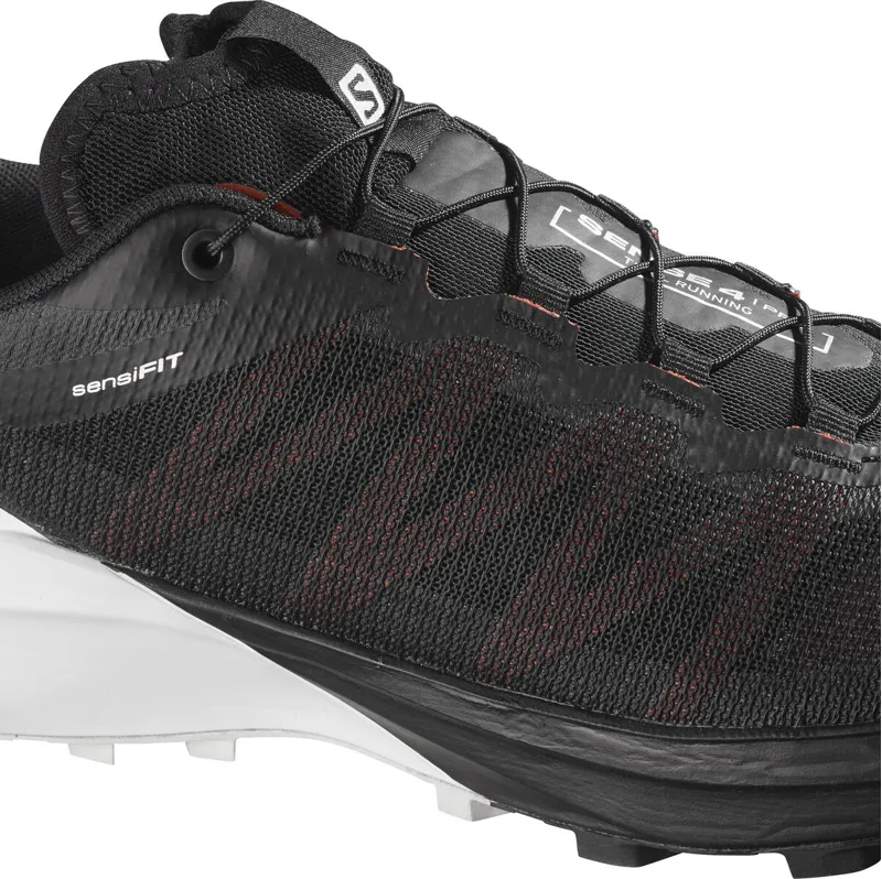 Salomon Sense Pro 4 Men's Trail Running Shoe in Black/White/Cherry Tom-5