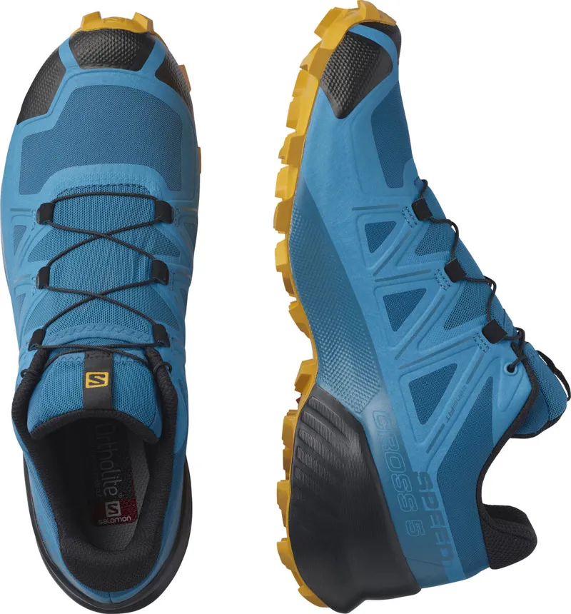 Salomon Speedcross 5 Mens Trail Running Shoe in CrystalTeal/BarRf/Gold-3