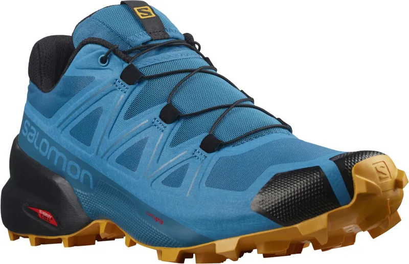 Salomon Speedcross 5 Mens Trail Running Shoe in CrystalTeal/BarRf/Gold-5