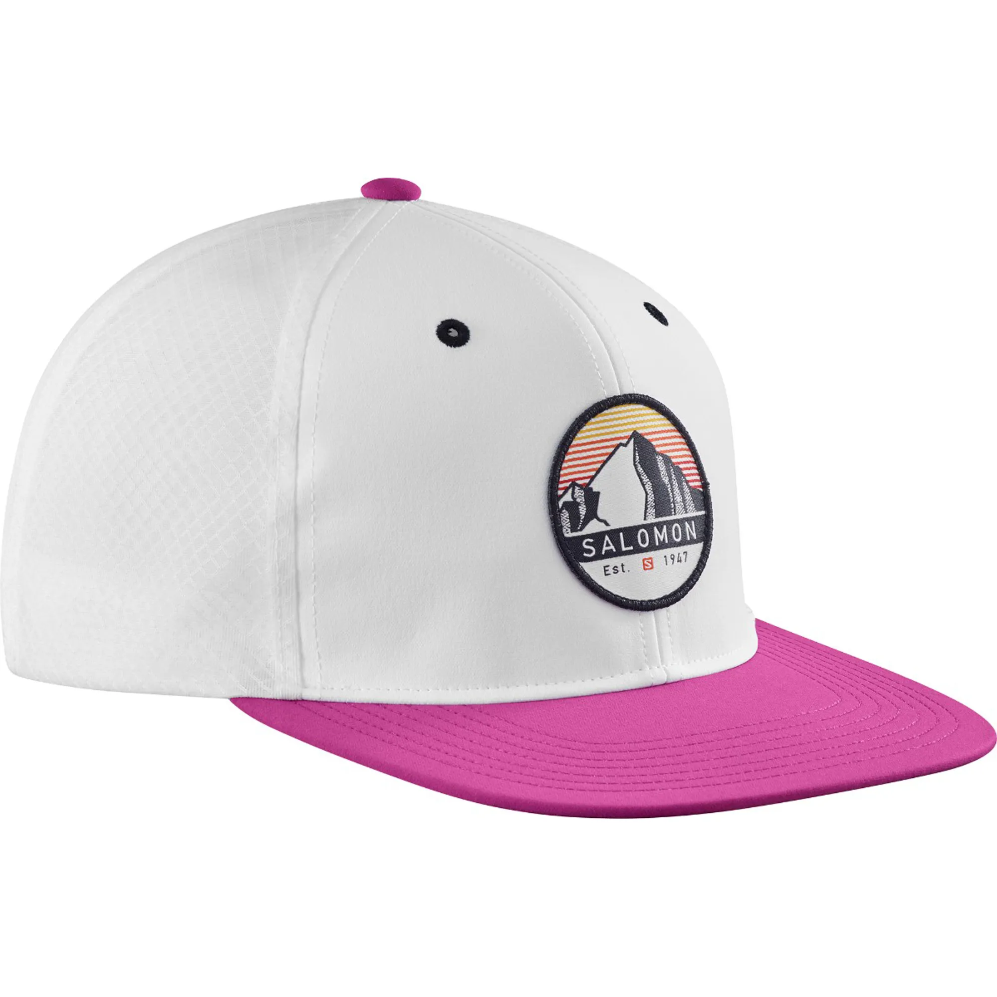 Salomon Trucker Flat Cap White Fuchsia Red