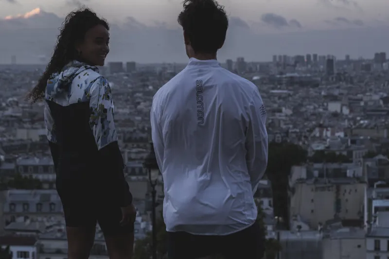 Salomon Agile FZ Hoodie Women's Running Wind Jacket in Night Sky/White-9