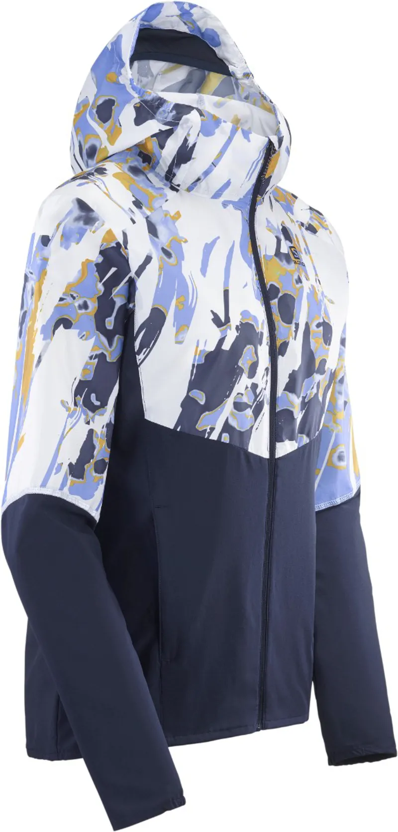 Salomon Agile FZ Hoodie Women's Running Wind Jacket in Night Sky/White-2