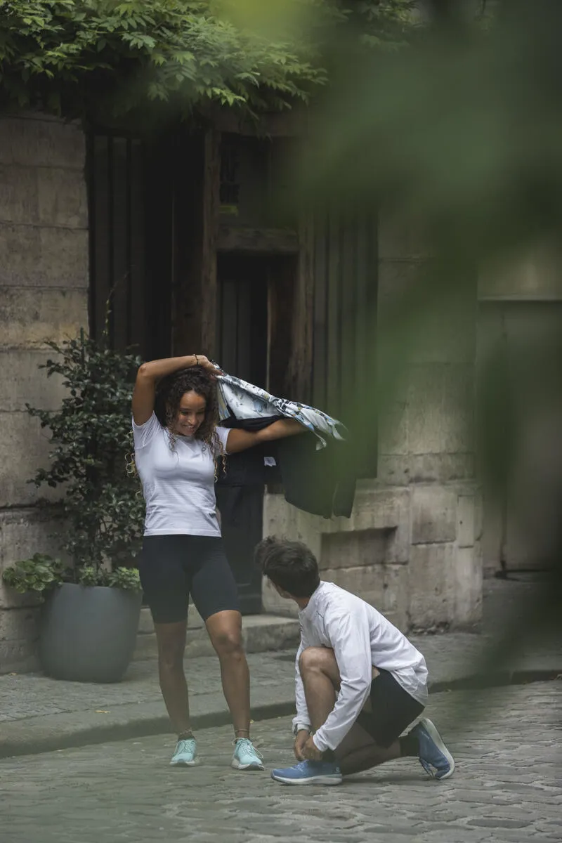 Salomon Agile FZ Hoodie Women's Running Wind Jacket in Night Sky/White-11