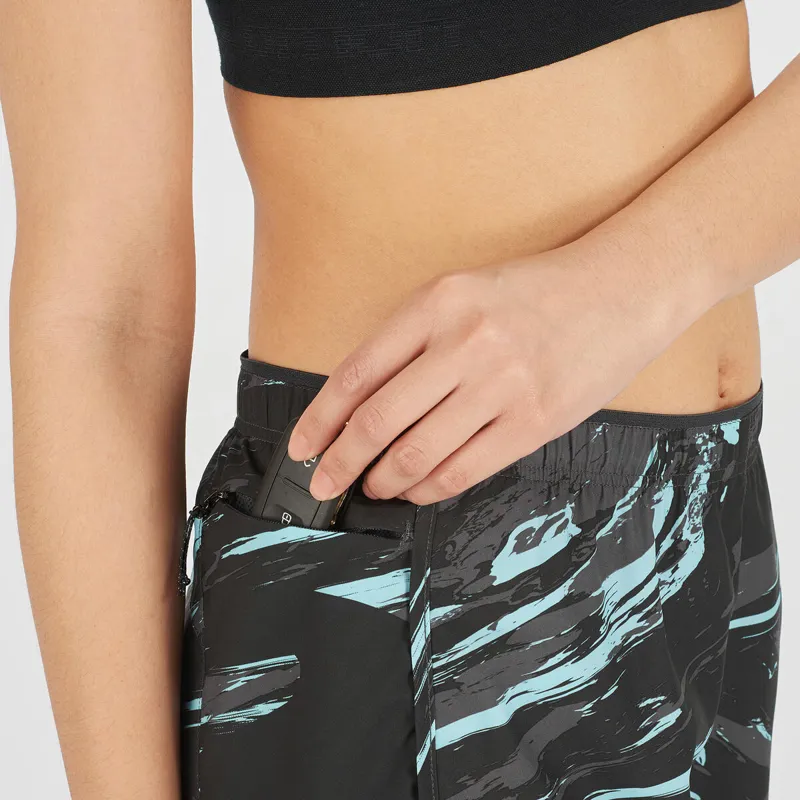 Salomon Agile Women's Running Shorts in Crystal Blue/AO/Black-5