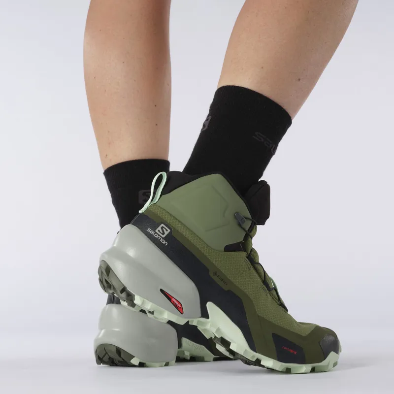Salomon Cross Hike Mid GTX Women's Fast Hike Boot in Olivine/Olive Night/Spray-4