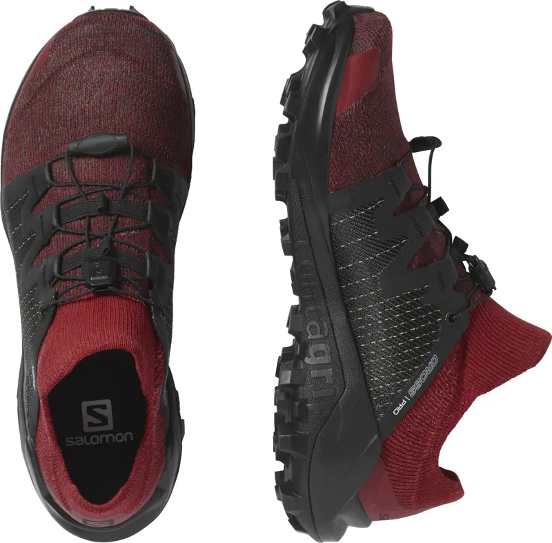 Salomon Cross /Pro Womens Fell/Trail Running Shoe in Corrida/RedDa/Blk-3