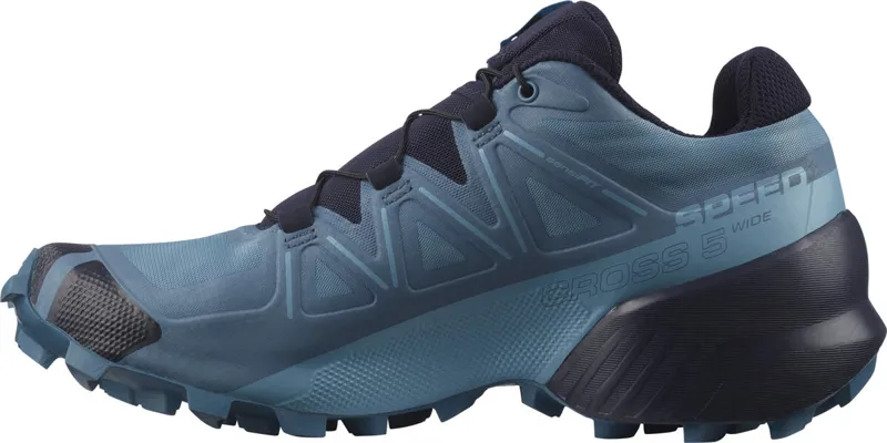 Salomon Speedcross 5 WIDE Women's Trail Running Shoe in Bluestone/Nigh-2