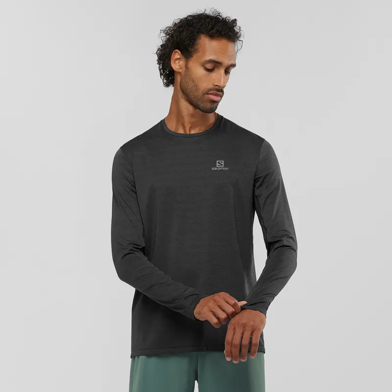 Salomon Mens XA LS Tee in Black/Heather-2