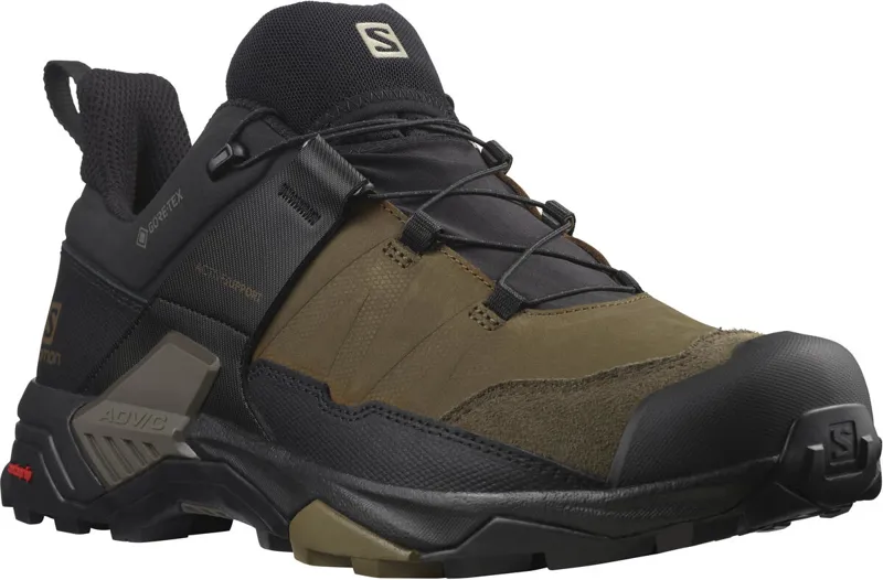 Salomon X Ultra 4 Leather GTX Men's Hiking Shoe in Desert Palm/Black-5