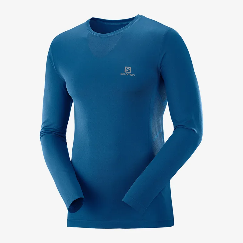 Salomon Sense Mens Long Sleeve Tee in Poseidon
