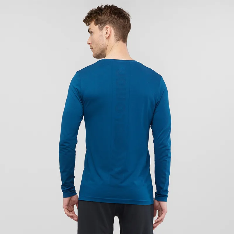 Salomon Sense Mens Long Sleeve Tee in Poseidon-2