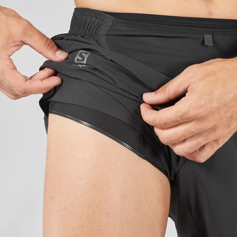 Salomon Sense Pro Mens Running Short in Black-4