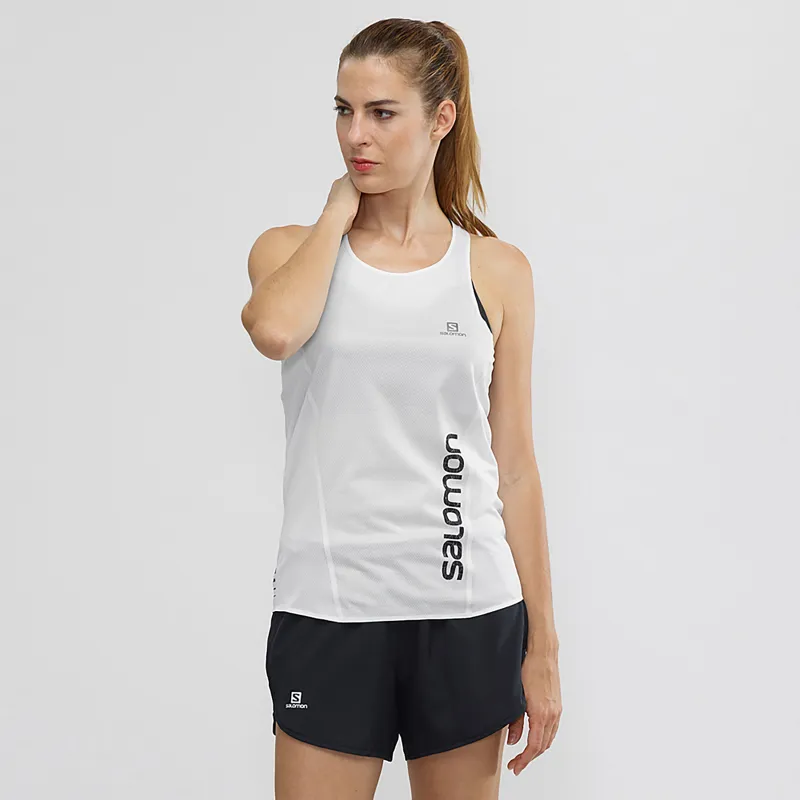 Salomon Sense Womens Tank in White-1