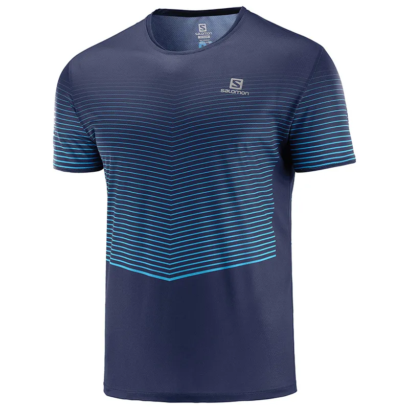 Salomon Mens Sense Tee in Night Sky/Fjord Blue