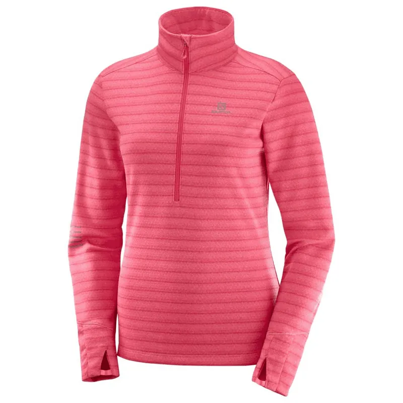 Salomon Womens Lightning Half Zip Midlayer Calypso Coral/Teaber
