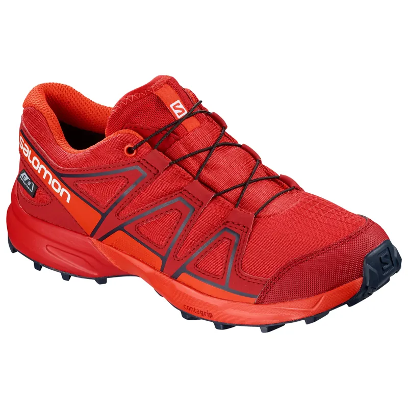 Salomon Speedcross CSWP Junior Trail Running Shoe in High Risk Red