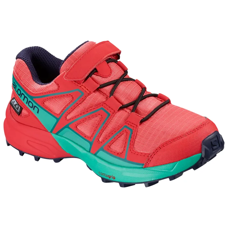 Salomon Speedcross CSWP Kids Running Shoe in Dubarry/Hibiscus/Atlant
