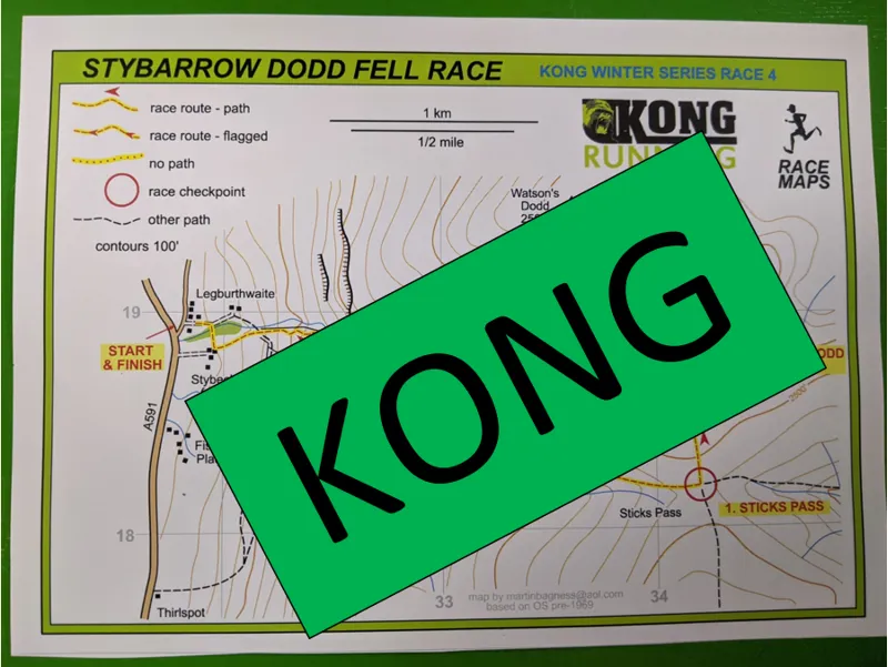 Stybarrow Dodd Kong Winter Series Race Map