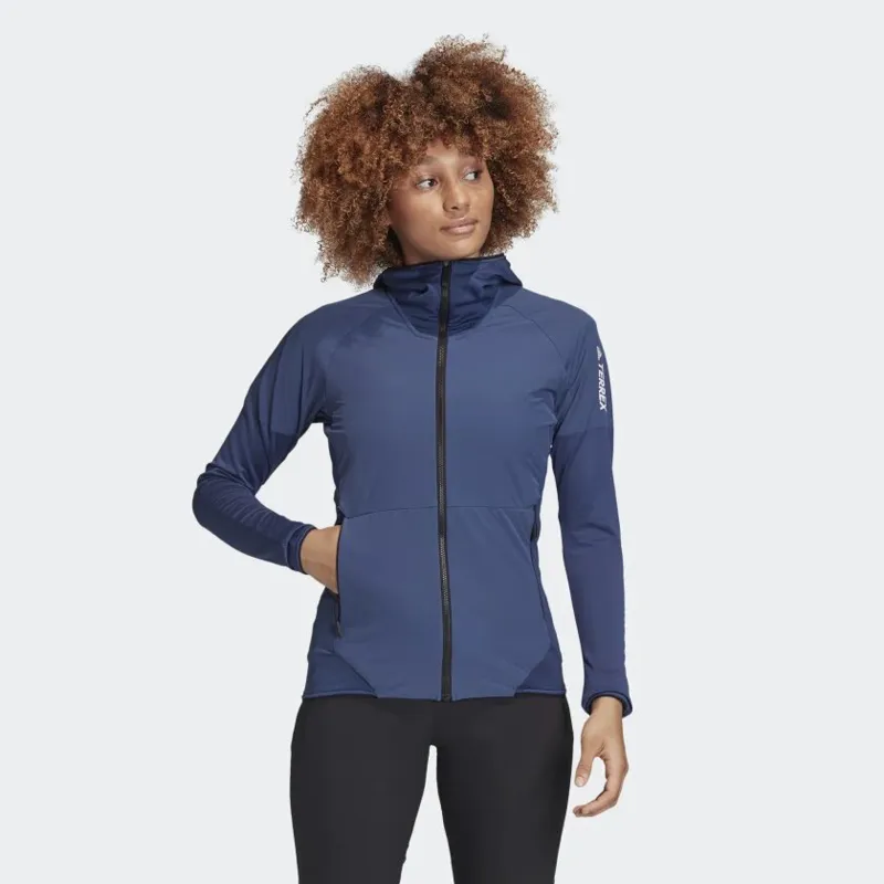 Adidas Terrex Skyclimb Womens FIeece Jacket in Tech Indigo-1
