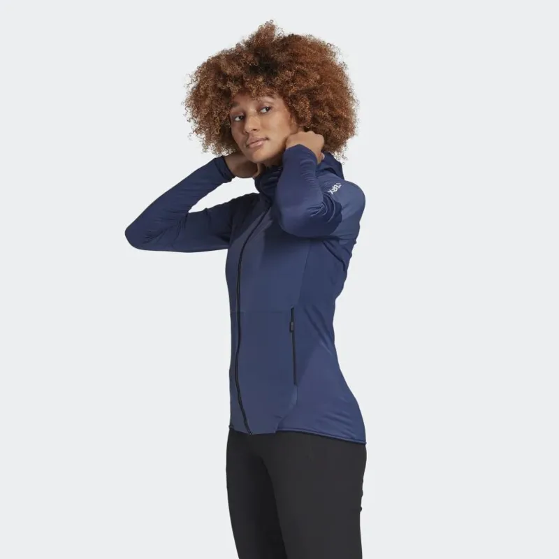 Adidas Terrex Skyclimb Womens FIeece Jacket in Tech Indigo-3