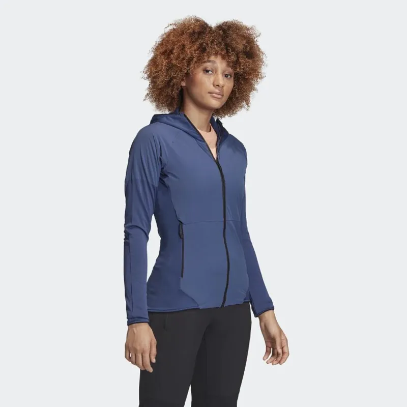 Adidas Terrex Skyclimb Womens FIeece Jacket in Tech Indigo-5