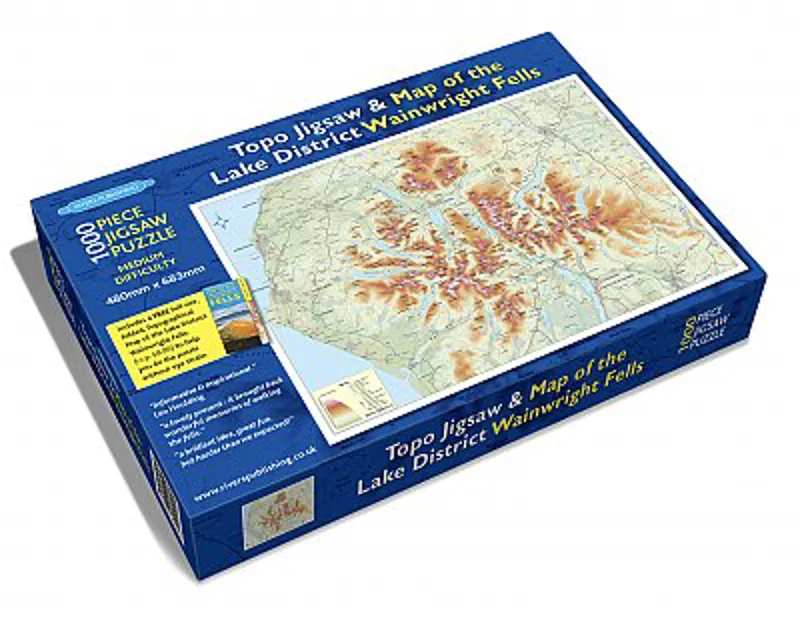 Topo Jigsaw and Map of the Lake District Wainwright Fells