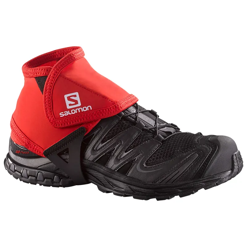 Salomon Trail Gaiters Low in Bright Red