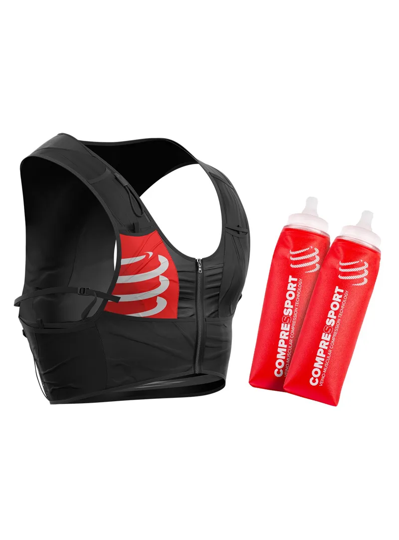 Compressport UltRun S Unisex Race Vest in Black/Red
