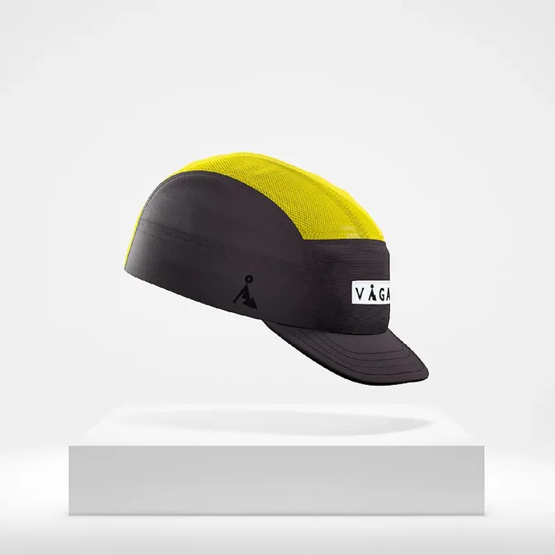 Våga Running Cap in Charcoal Grey/Acid Yellow
