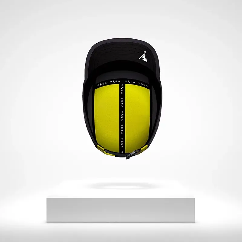 Våga Running Cap in Charcoal Grey/Acid Yellow-2