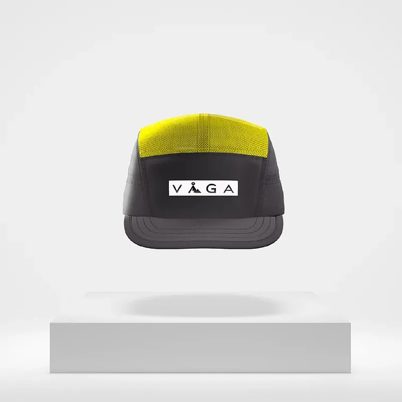 Våga Running Cap in Charcoal Grey/Acid Yellow-1