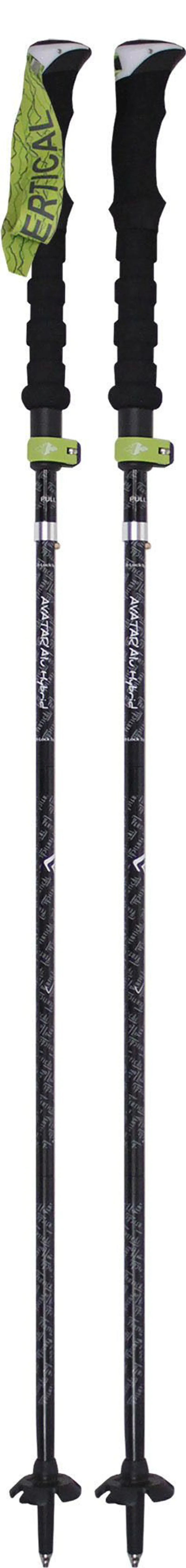 Raidlight Vertical Avatar'alu Hybrid Running Poles in Black/Lime Green