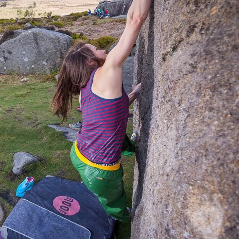 Moon Womens Striped Climbing Vest in Indigo/Red-2