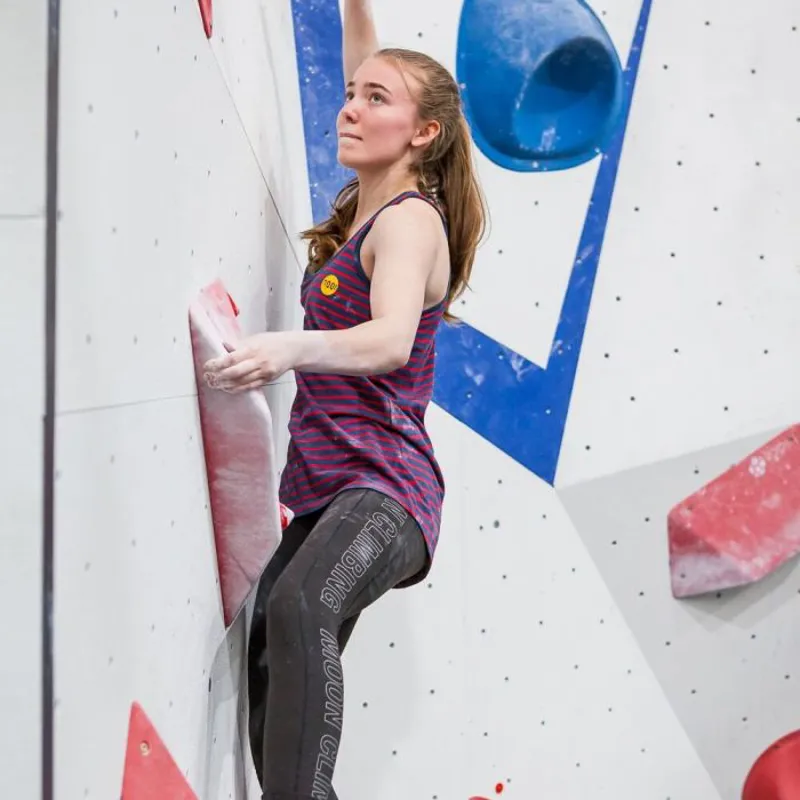 Moon Womens Striped Climbing Vest in Indigo/Red-4