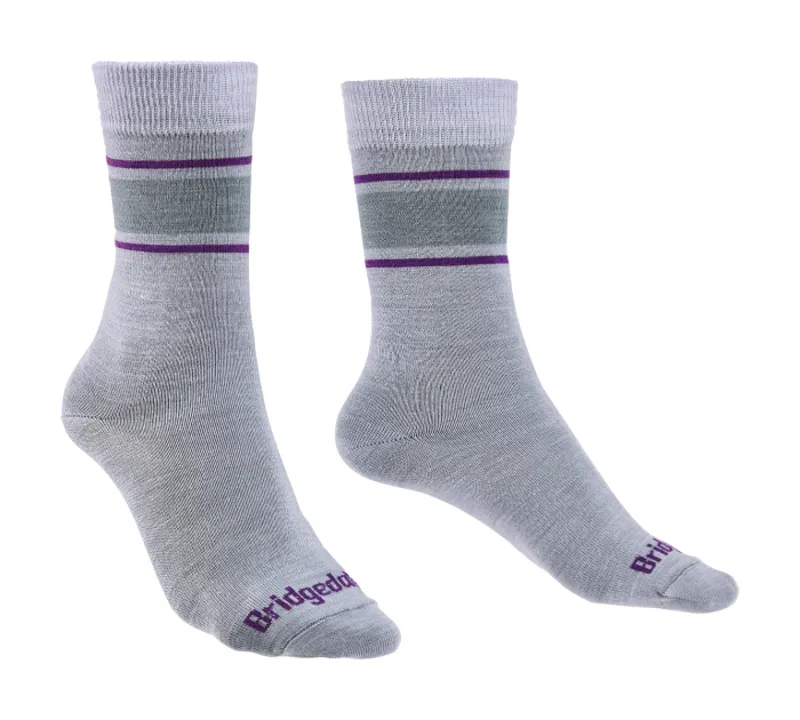 Bridgedale Womens Everyday Endure Boot Sock in Grey/Purple