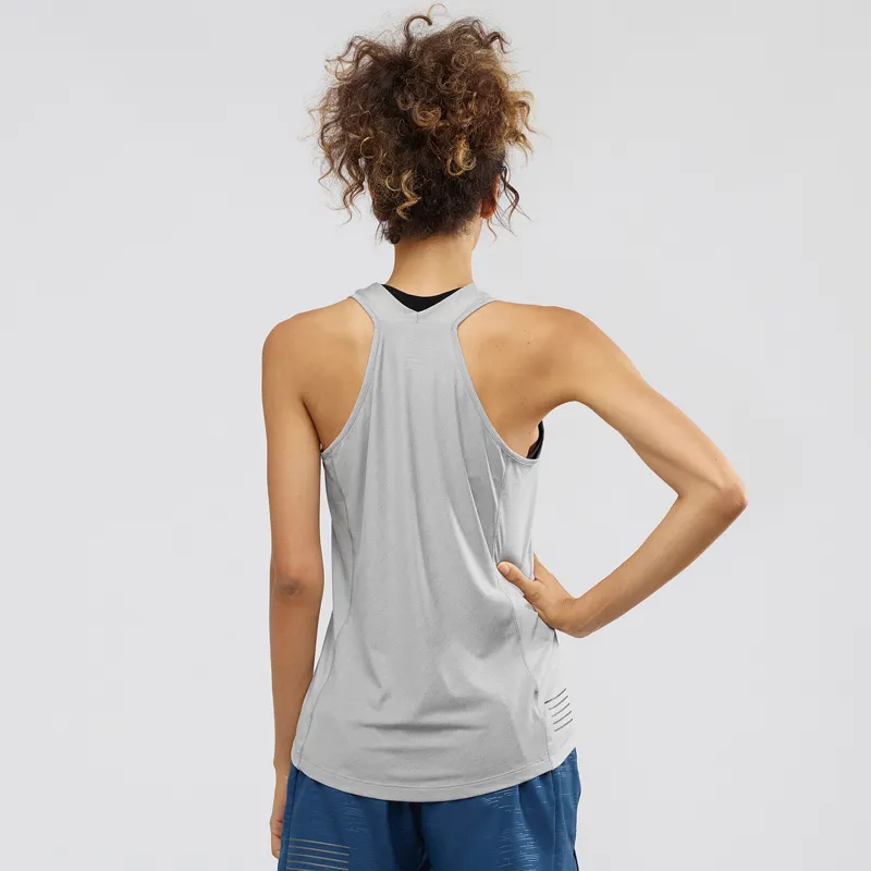 Salomon XA Womens Tank in Alloy/Heather-2