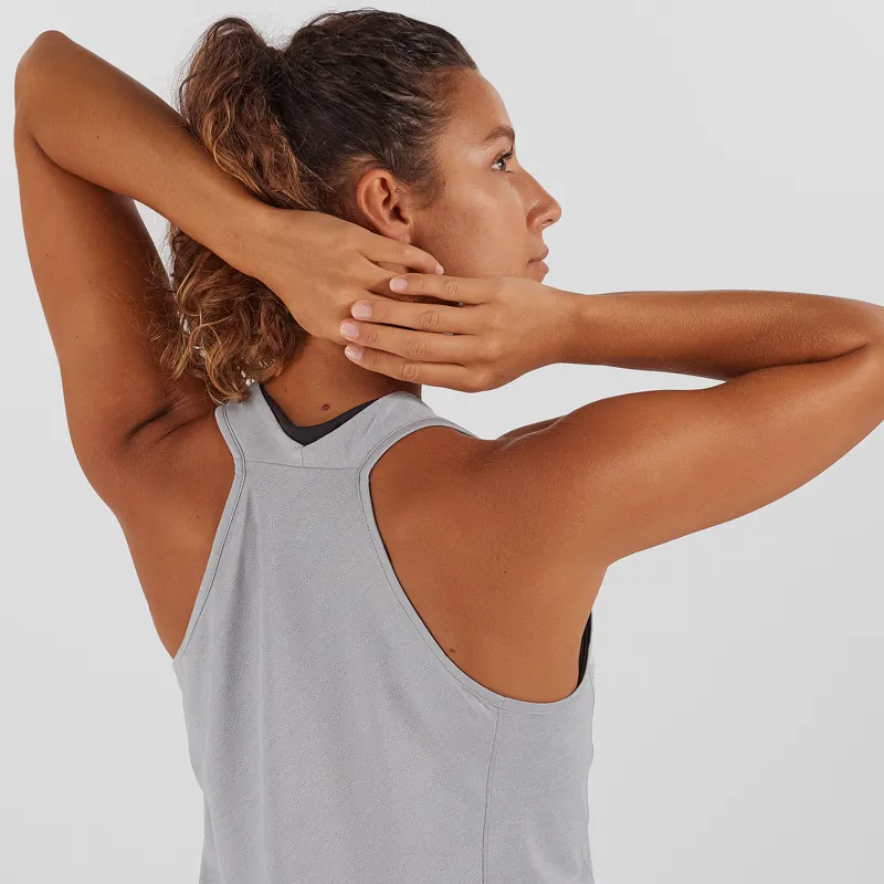 Salomon XA Womens Tank in Alloy/Heather-4