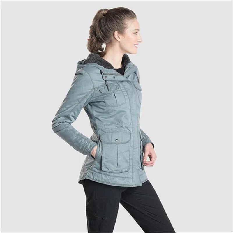 Kuhl Fleece Lined Luna Womens Jacket in Mineral Blue-2