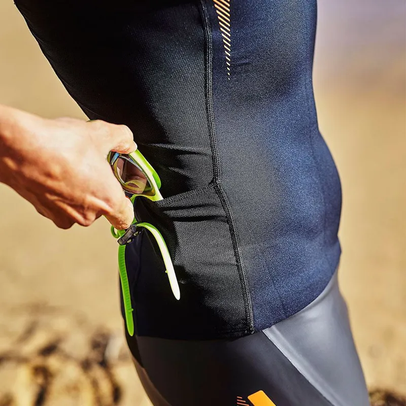 Zone3 Unisex Swim-Run Top in Black/Orange-2