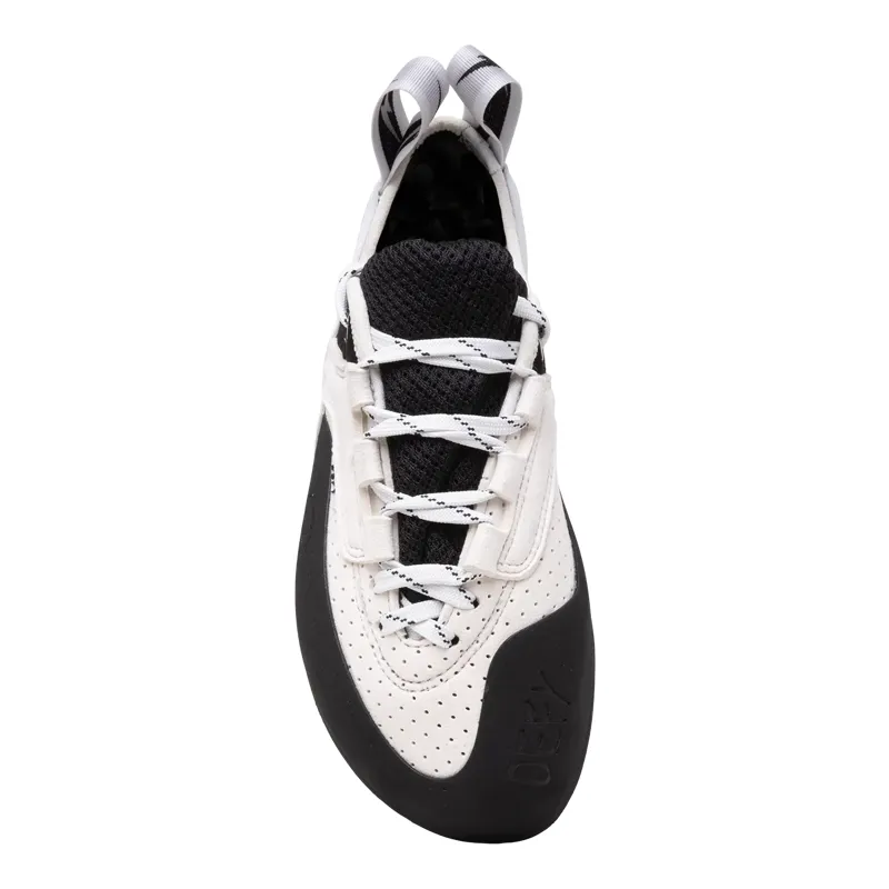 Evolv Defy Lace LV Unisex Climbing Shoe in White/Black-1