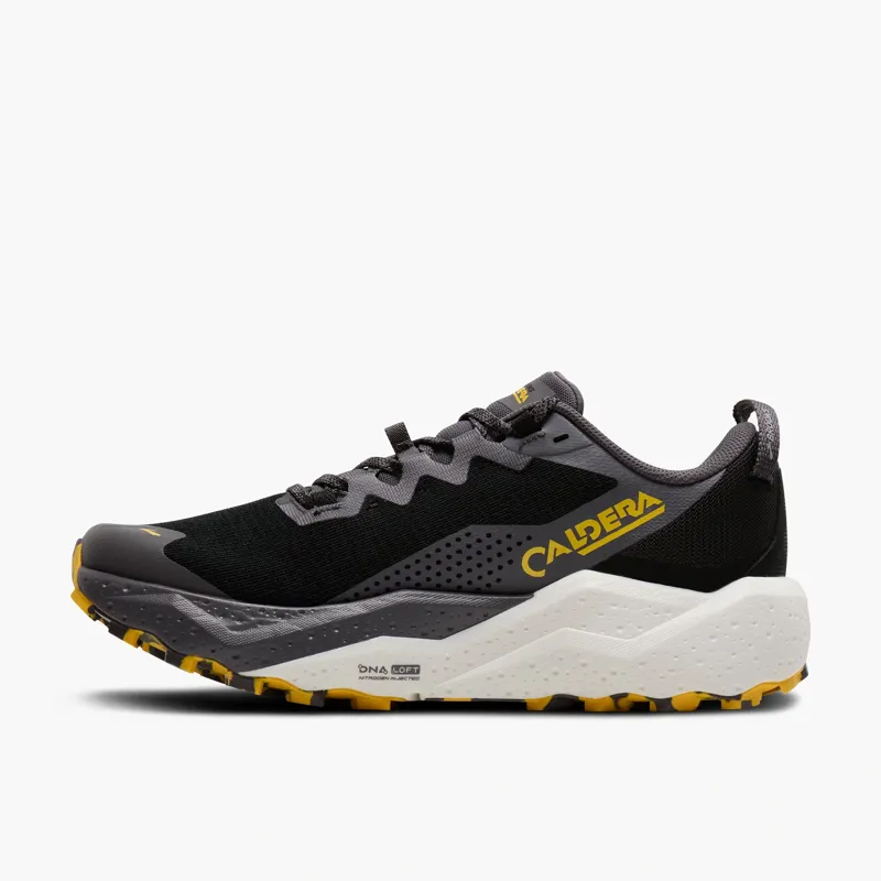 Brooks Caldera 8 Men's Trail Running Shoe in Black/Rabbit/Zest-3