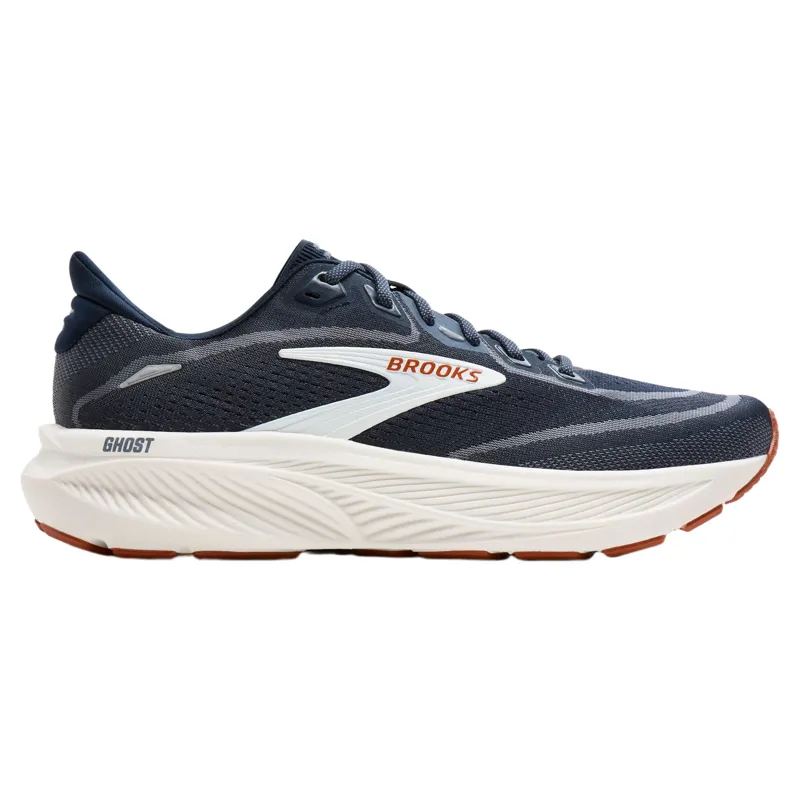 Brooks Ghost 18 Men's Road Running Shoe in Navy Blazer/Red Earth/Blue