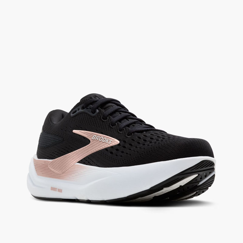 Brooks Ghost Max 3 Women's Road Running Shoes in Black/Black/Rose Gold-4